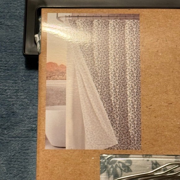 Wrangler Cactus Flower Green Shower Curtain Set Country Western NEW - Picture 2 of 5